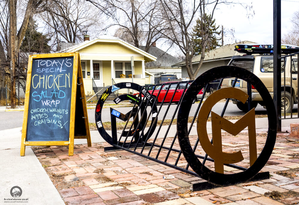 College Market Exterior Pocatello Idaho Artistic Bike Rack Chalkboard