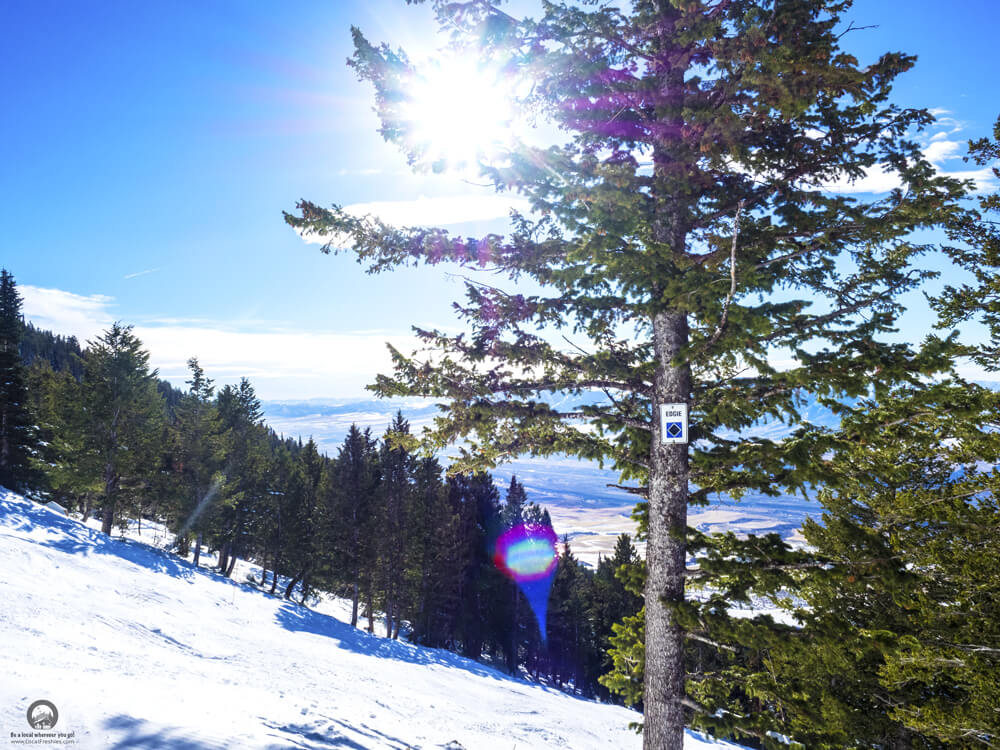 Edgie Trail Pebble Creek Ski Resort Pocatello Idaho Sunny Winter Day