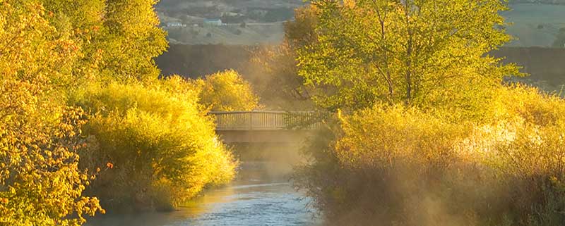 image: Portneuf river and bridge edson fichter
