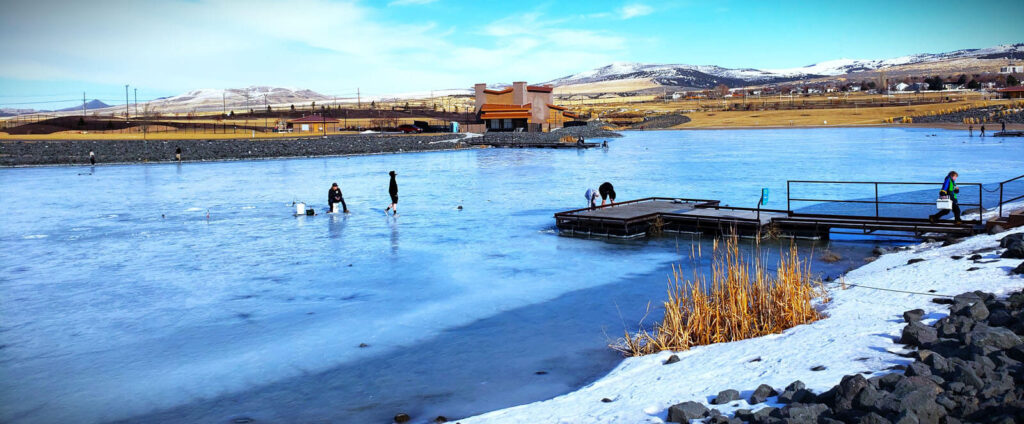 Winter fishing in Pocatello